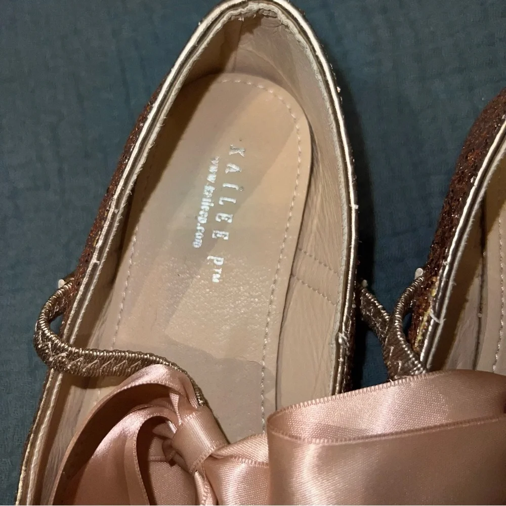 Kailee P Rose Gold Glitter Mary Janes